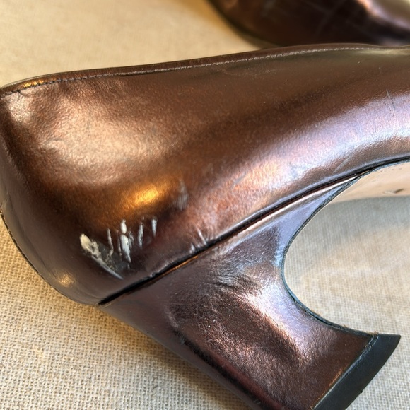 Yves Saint Laurent vintage metallic brown heels size 7 - Picture 8 of 8